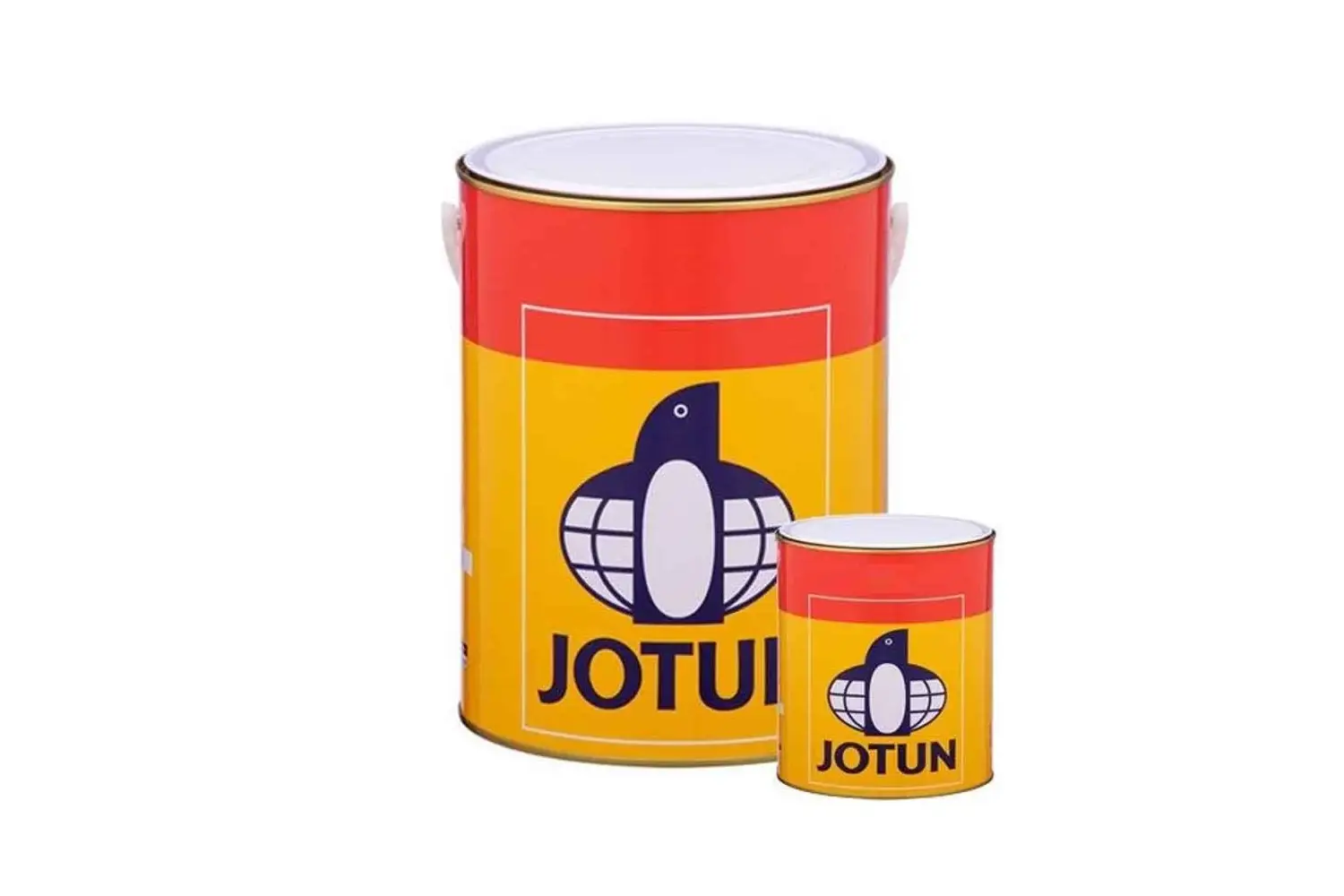 Jotun paint cans showing branded packaging used for protective coatings and epoxy paint applications.